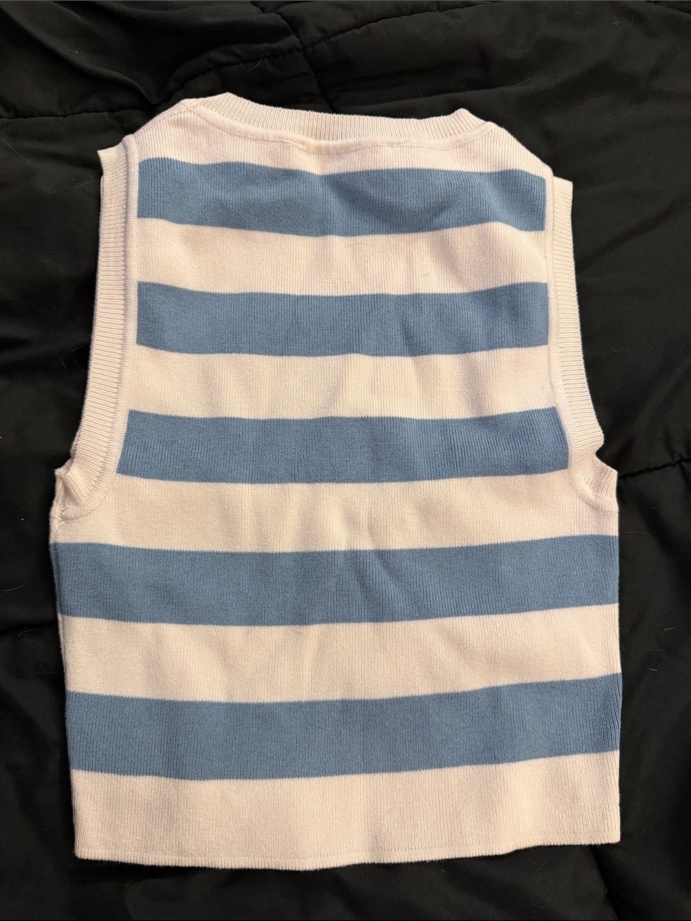 Zara Blue & Cream Striped Knit Tank Top - Picture 2 of 3